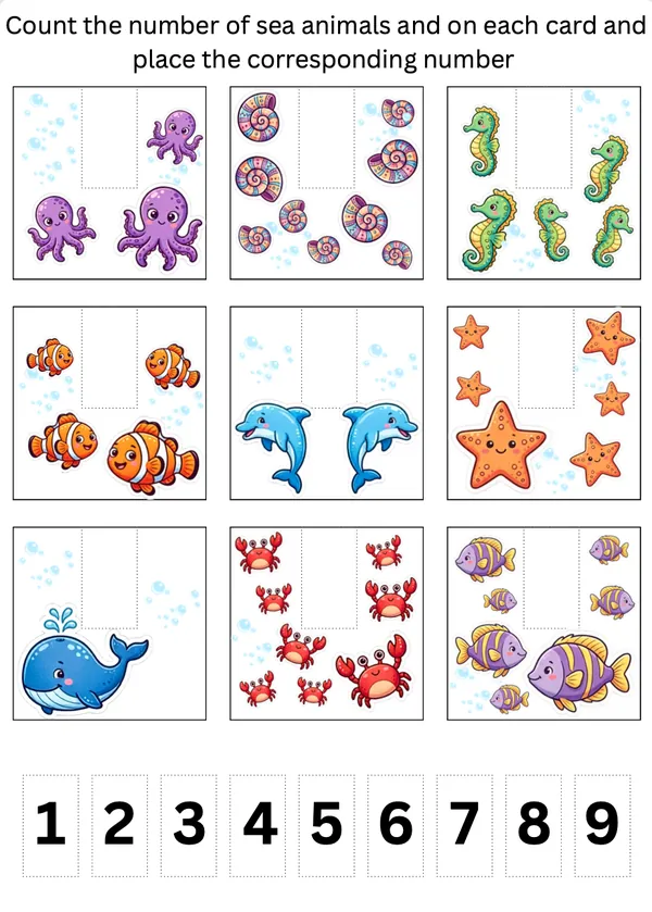 Count and Place Math Worksheet