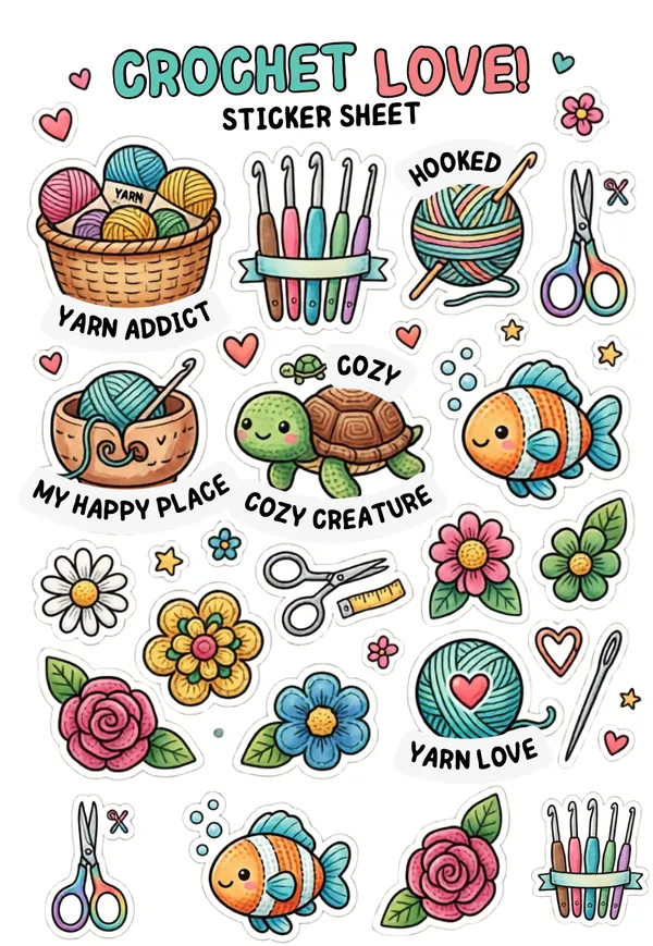 Crochet Love Sticker Sheet