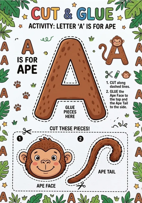 Cut and Glue Letter A