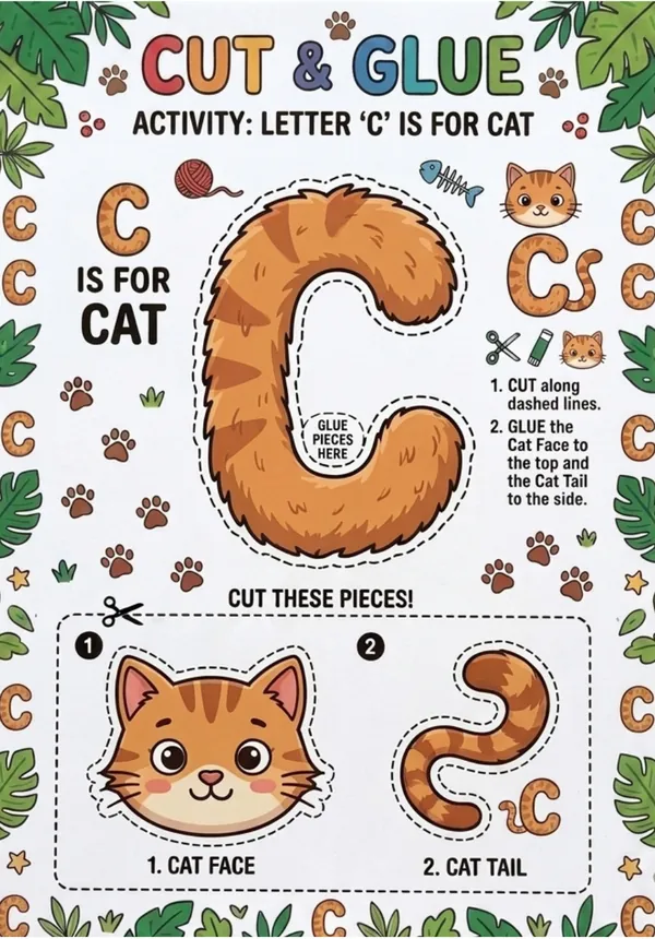Cut and Glue Letter C