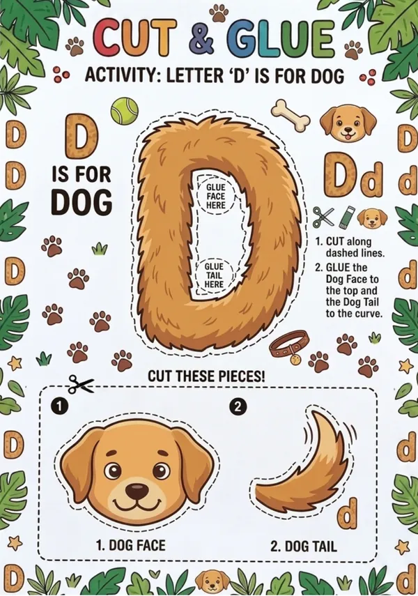 Cut and Glue Letter D