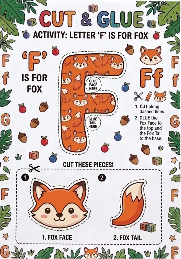 Cut and Glue Letter F
