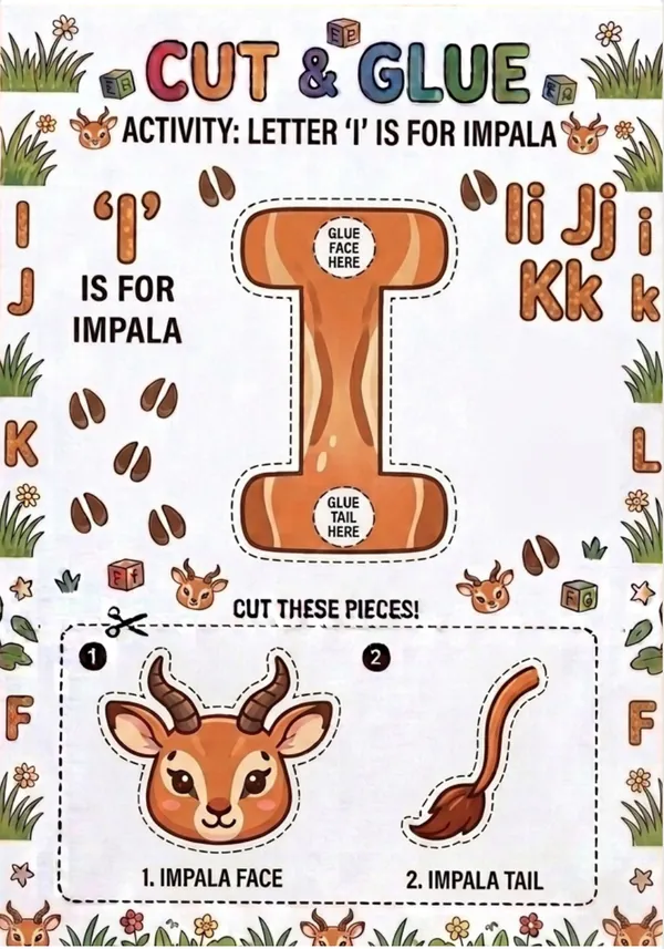 Cut and Glue Letter I