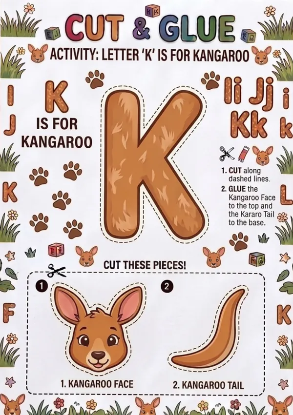 Cut and Glue Letter K