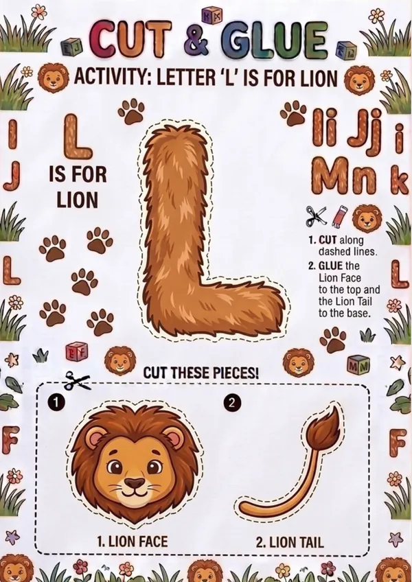 Cut and Glue Letter L