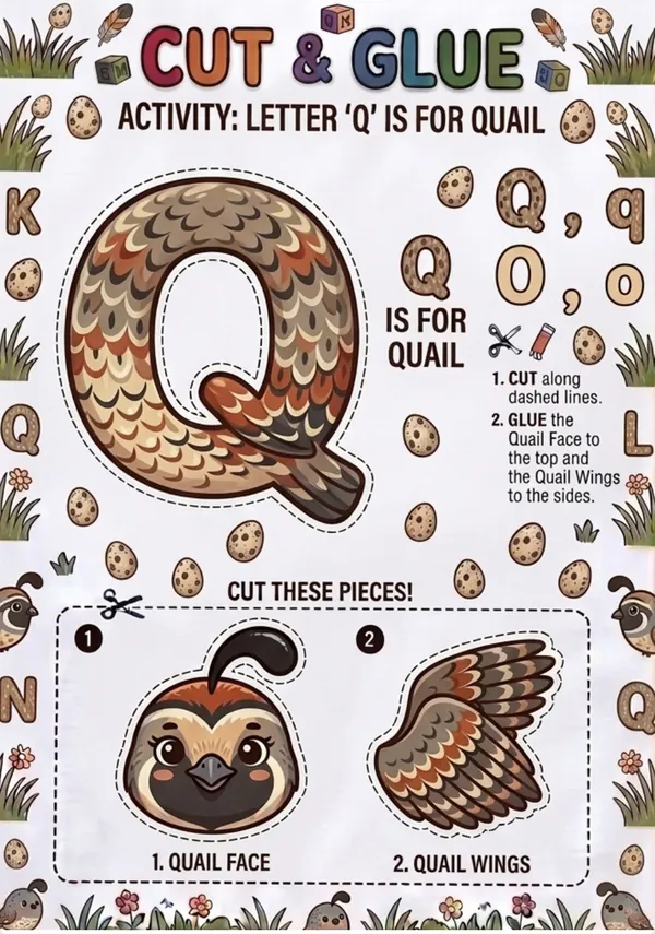 Cut and Glue Letter Q