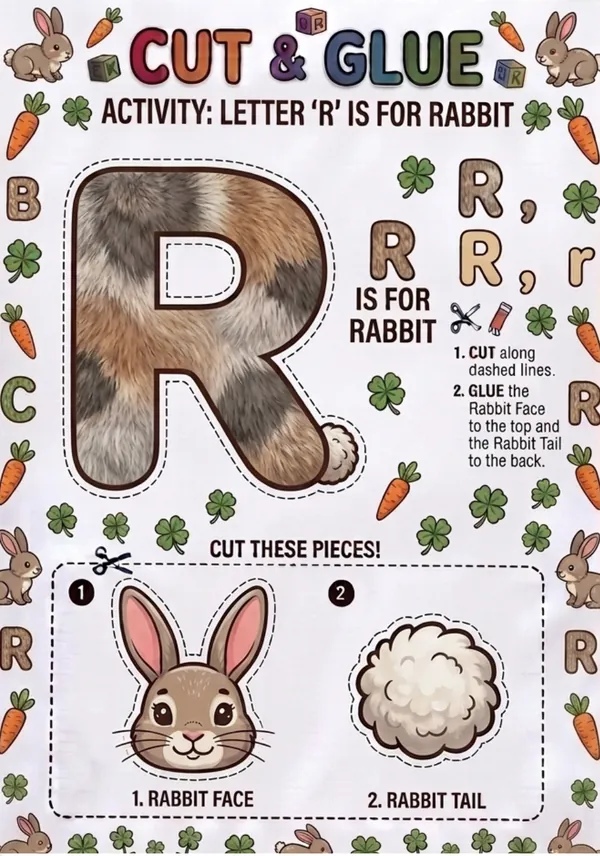 Cut and Glue Letter R