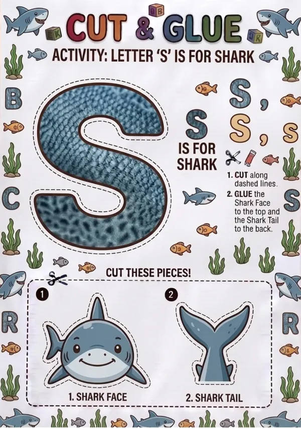 Cut and Glue Letter S