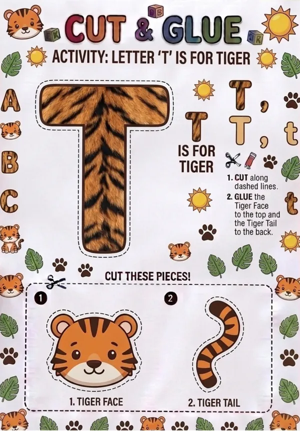Cut and Glue Letter T