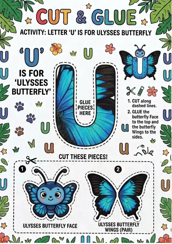 Cut and Glue Letter U
