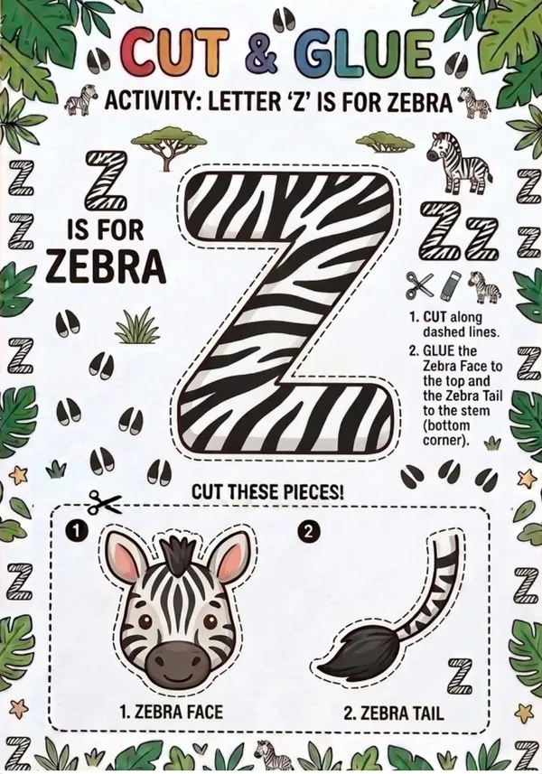 Cut and Glue Letter Z