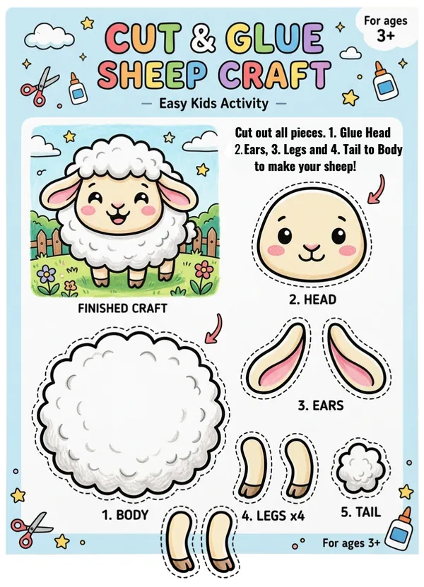 Cut and Glue Sheep Craft