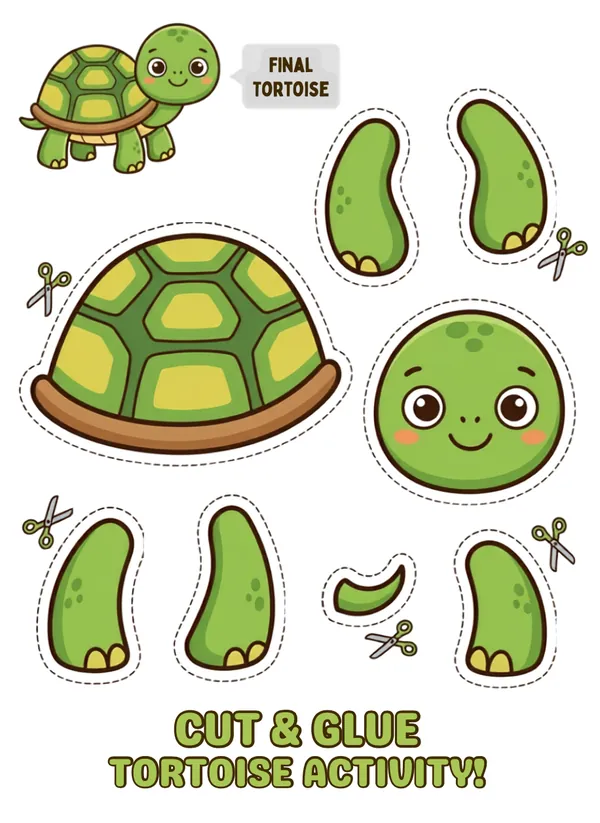 Cut and Glue Tortoise Activity