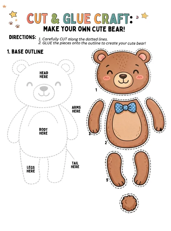 Cut and Glue your own cute bear