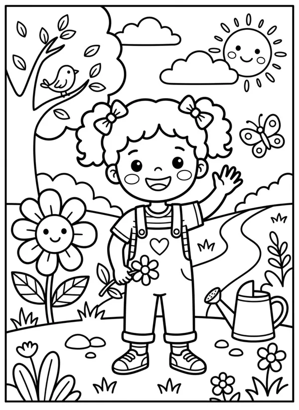 Free Printable Coloring Sheet Sunny Day Theme