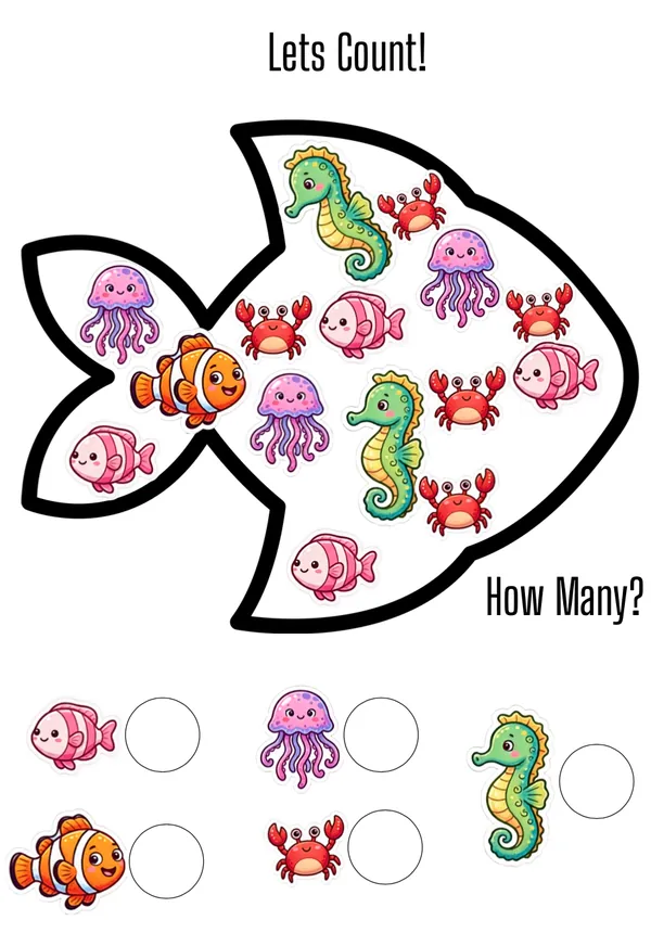 Let's Count How Many Math Worksheet
