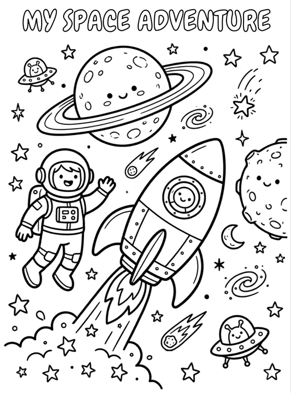 My space Adventure coloring sheet