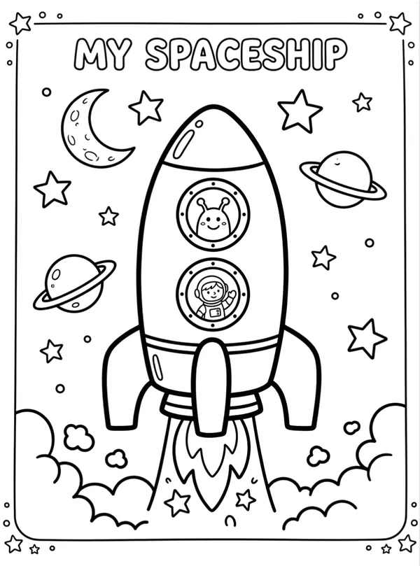 My Spaceship coloring sheet