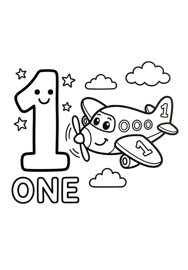 Number 1 coloring page