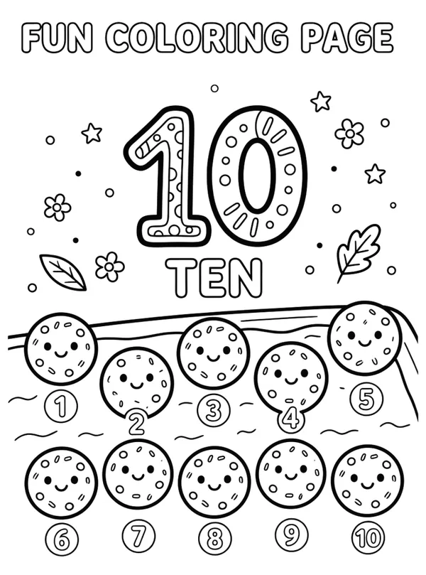 Number 10 coloring page