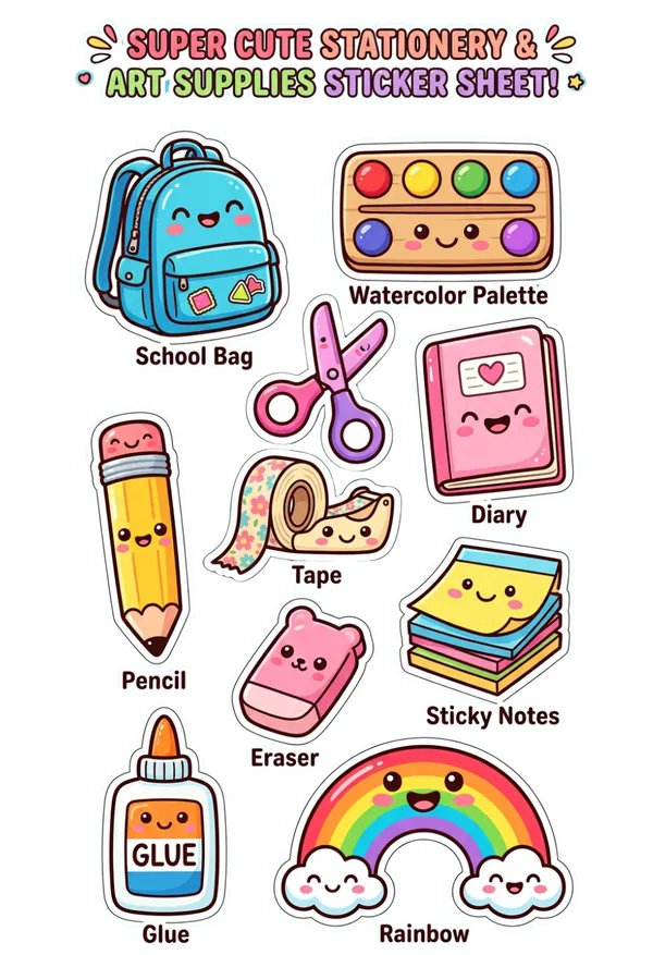 Super Cute Stationary Stickers