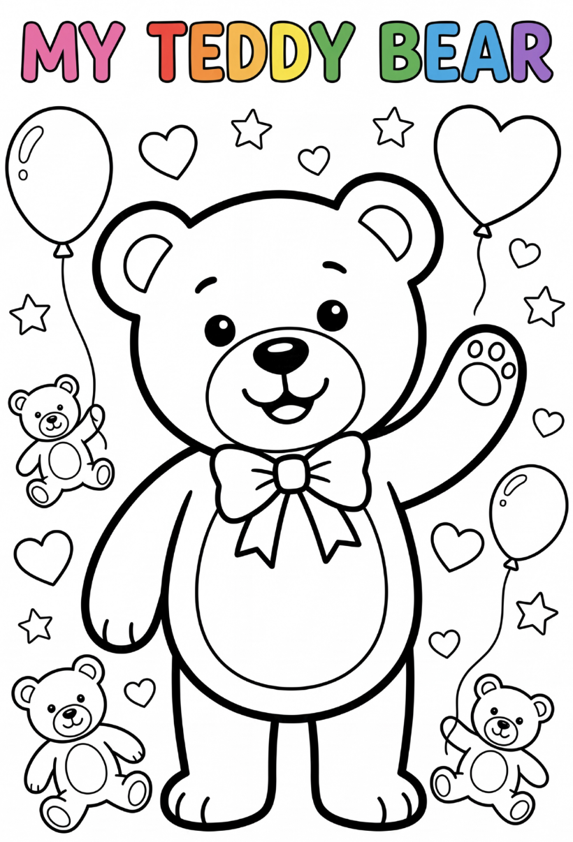 Teddy coloring sheet