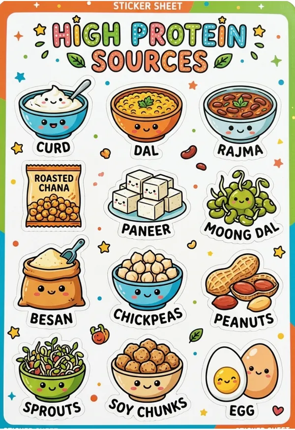 Vegetarian High Protein Sticker Sheet
