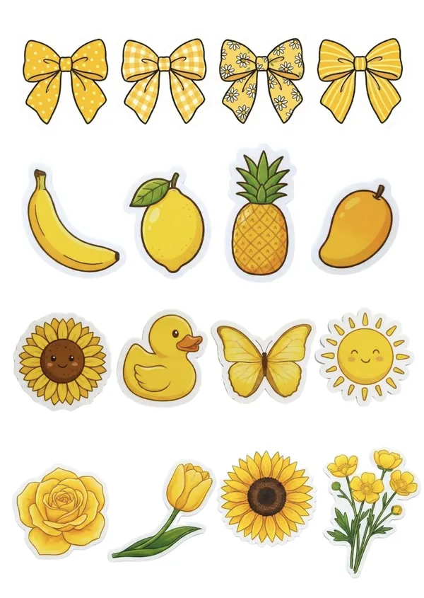 Yellow Printable Sticker Sheet